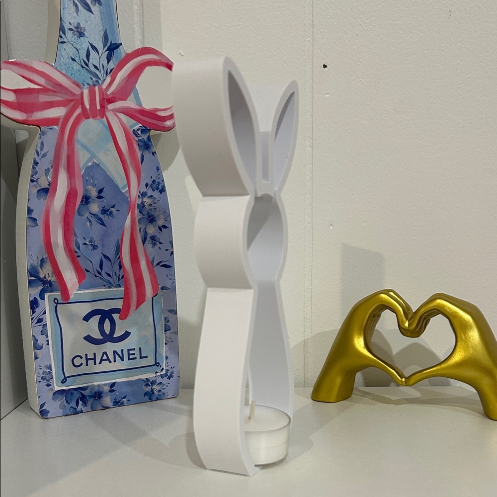 3D Printed White Bunny Tealight Holder - Picture 3 of 4